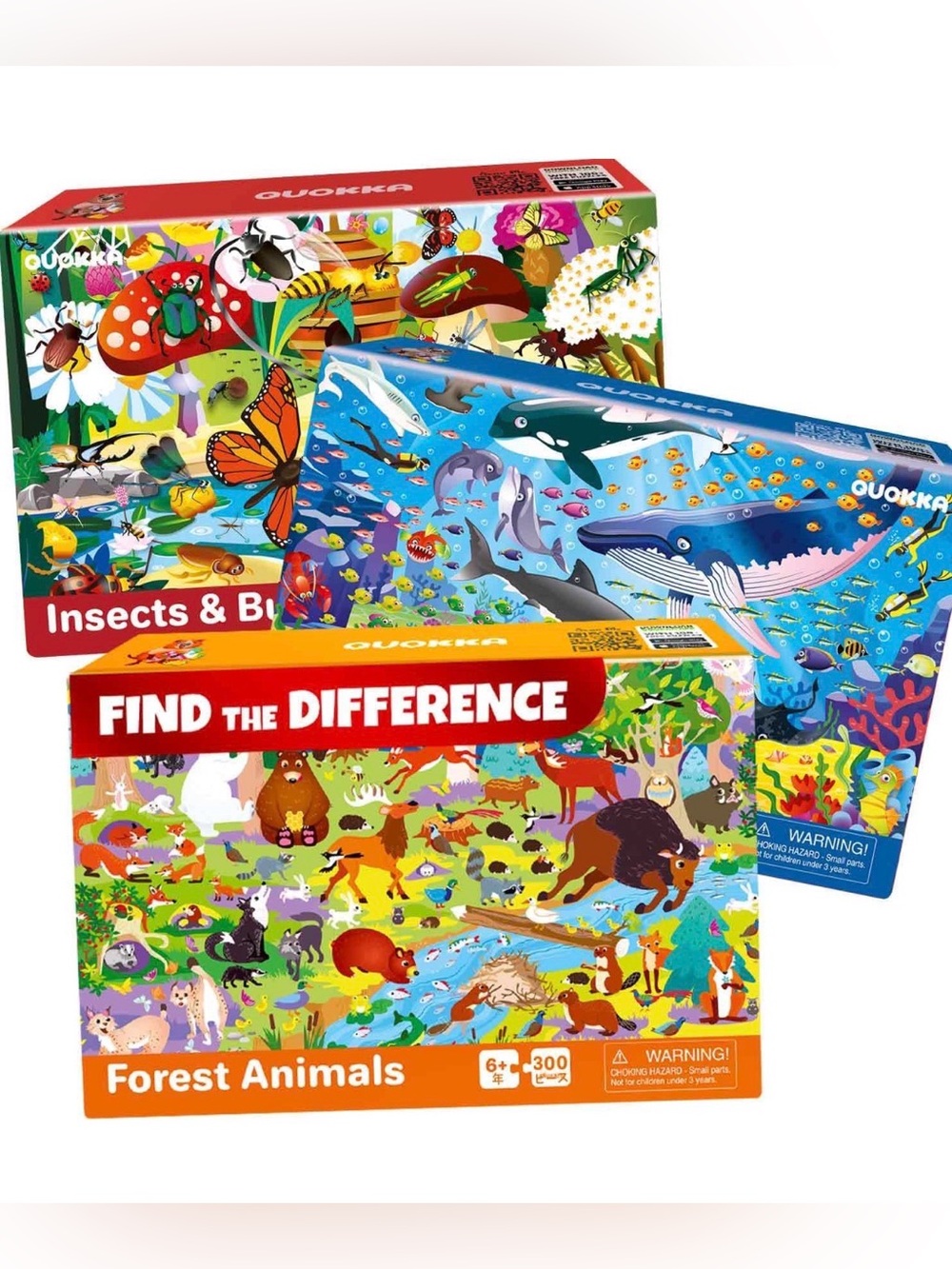 Kids Find the Difference Puzzle Set - 3 Puzzles